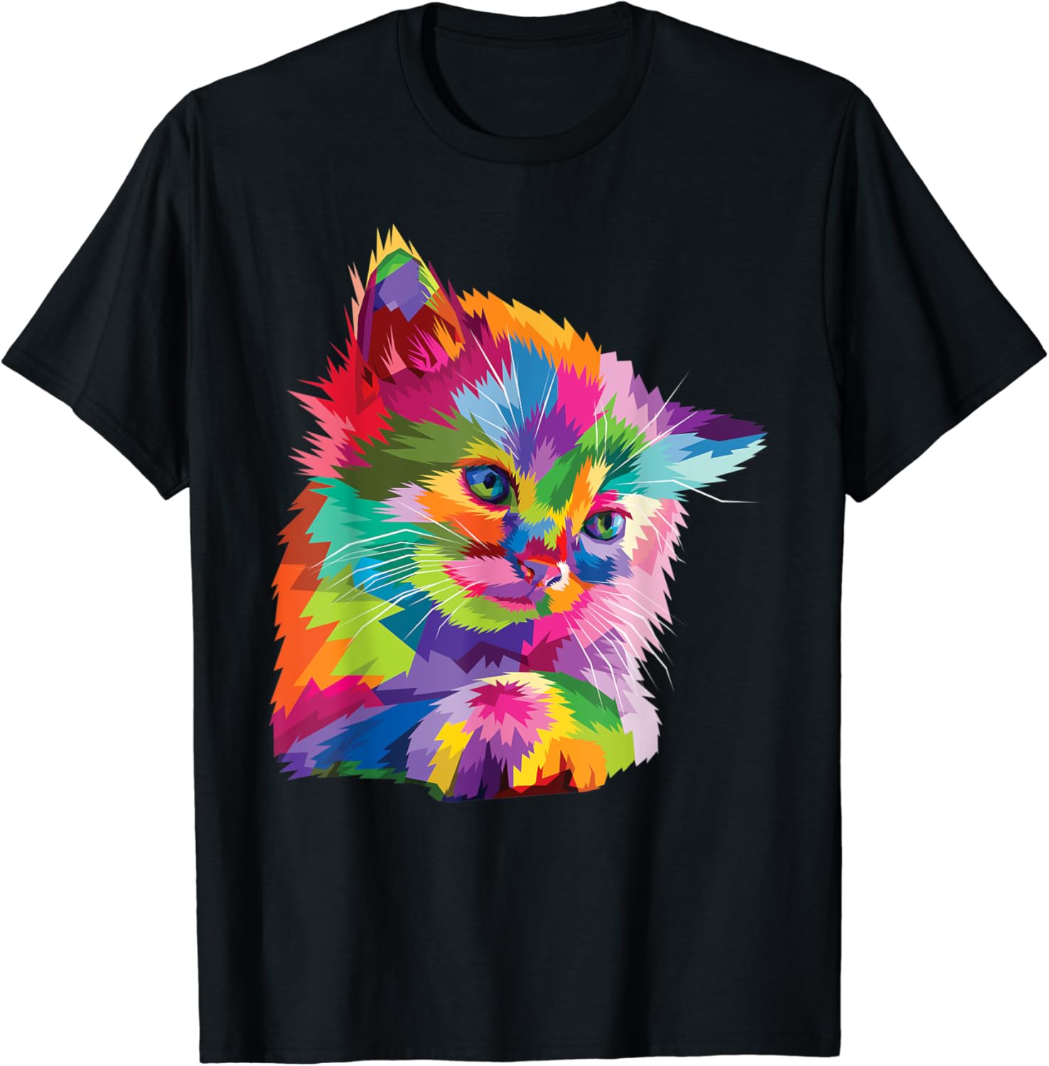 Cat Shirt Colorful Cat's head Pop Art Style TShirt T